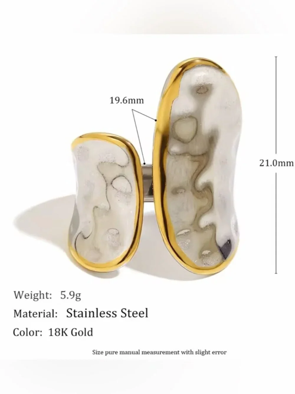 Two-Tone Sculpted Statement Ring — Silver & Gold tones